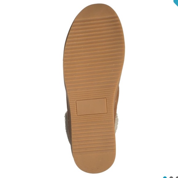 NEW 7 Susina Zayva Suede Shearling Trim Sneaker Tan - Picture 5 of 6